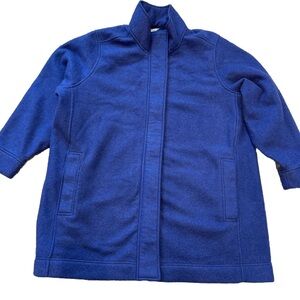 Lands End Navy Blue Fleece Midweight Full Zip Jacket Man’s Size 2XL